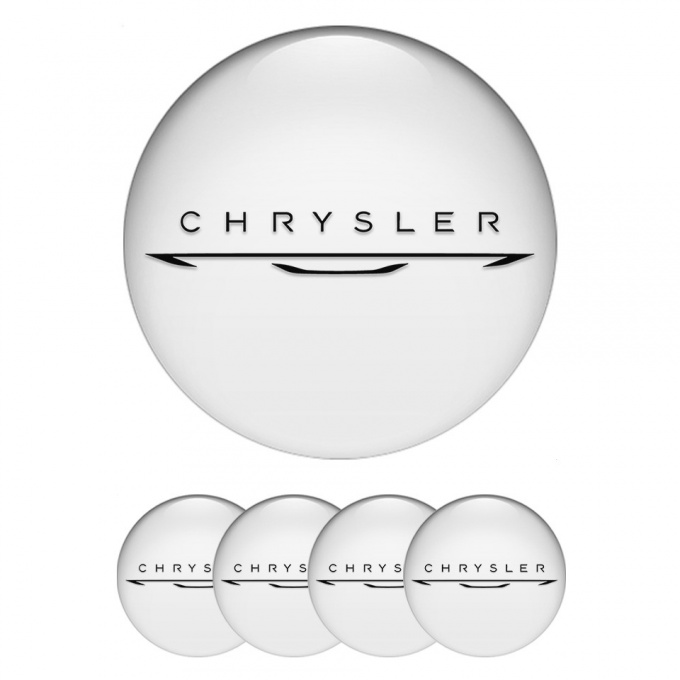 Chrysler Emblem for Wheel Center Caps White New Black Logo