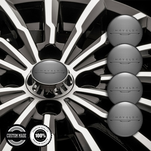 Chrysler Wheel Stickers for Center Caps Carbon New Black Logo