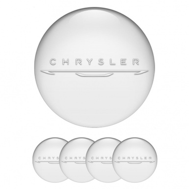 Chrysler Domed Stickers for Wheel Center Caps Pearl New White Logo