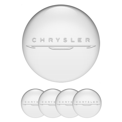 Chrysler Domed Stickers for Wheel Center Caps Pearl New White Logo