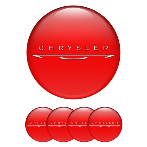 Chrysler Wheel Emblem for Center Caps Red New White Logo