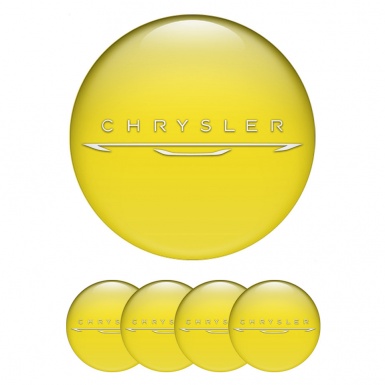 Chrysler Stickers for Wheels Center Caps Yellow New White Logo