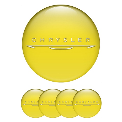 Chrysler Stickers for Wheels Center Caps Yellow New White Logo