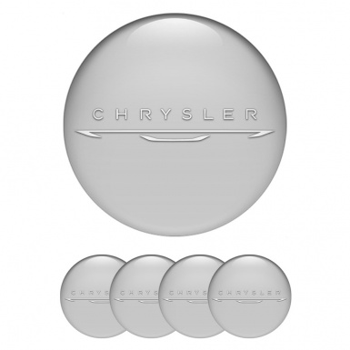 Chrysler Emblem for Wheel Center Caps Grey New White Logo