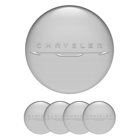 Chrysler Emblem for Wheel Center Caps Grey New White Logo