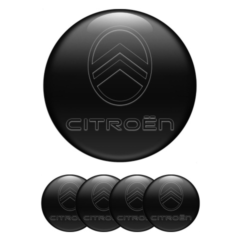 Citroen Emblems for Center Wheel Caps Black Dark Logo Design