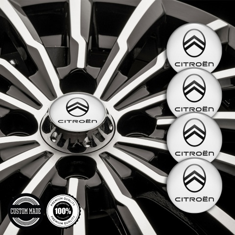 Citroen Center Caps Wheel Emblem White Black Logo Design