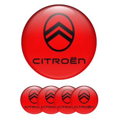 Citroen Silicone Stickers for Center Wheel Caps White Black Logo Design