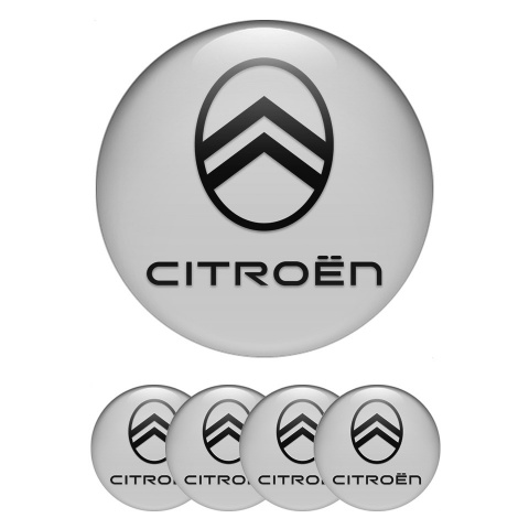 Citroen Wheel Emblem for Center Caps Grey Black Logo Design