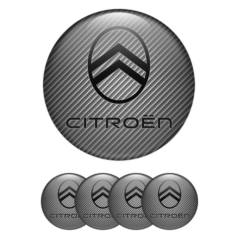 Citroen Stickers for Wheels Center Caps Carbon Black Logo Design