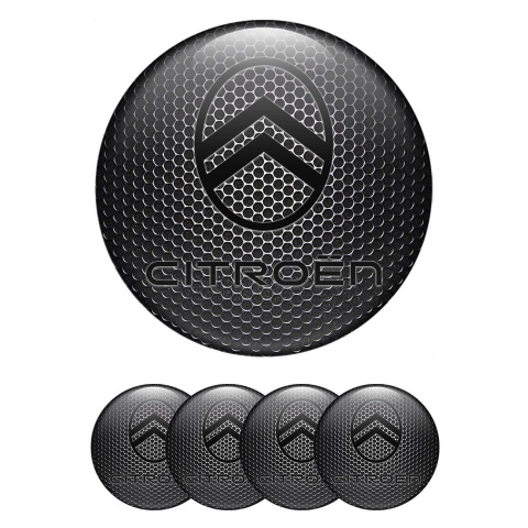 Citroen Emblem for Wheel Center Caps Dark Grate Black Logo Design