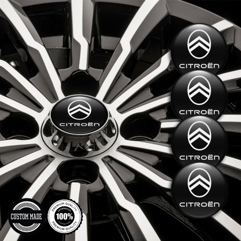 Citroen Emblem for Center Wheel Caps Black White Logo Design
