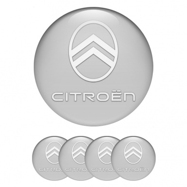 Citroen Center Caps Wheel Emblem Grey White Logo Design