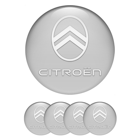 Citroen Center Caps Wheel Emblem Grey White Logo Design
