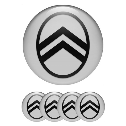Citroen Stickers for Wheels Center Caps Grey Black Logo Variant