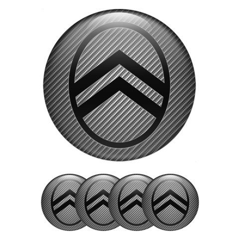 Citroen Emblem for Wheel Center Caps Carbon Black Logo Variant