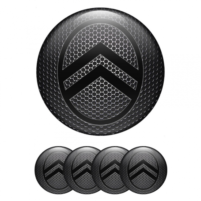 Citroen Emblem for Center Wheel Caps Dark Grate Black Logo Variant