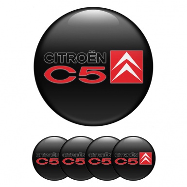 Citroen C5 Emblem for Center Wheel Caps Black Red Black Accent
