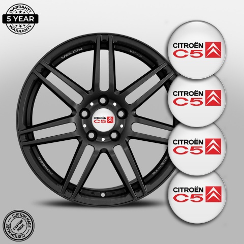 Citroen C5 Emblem for Center Wheel Caps White Red Black Accent