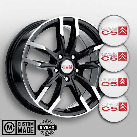 Citroen C5 Emblem for Center Wheel Caps Pearl Red White Motif