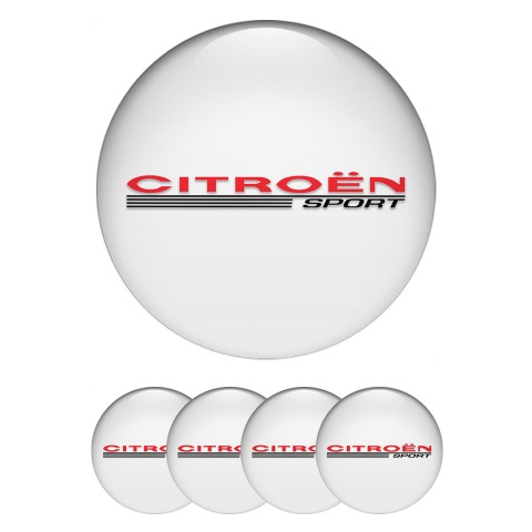 Citroen Emblem for Wheel Center Caps White Red Sport Design