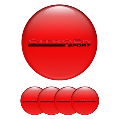 Citroen Emblem for Center Wheel Caps Crimson Red Sport Design