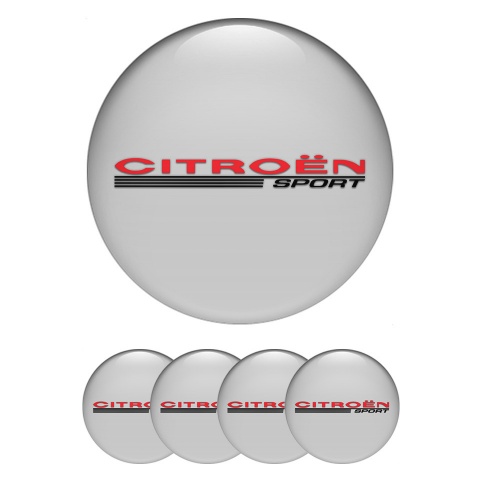Citroen Emblems for Center Wheel Caps Grey Red Sport Design