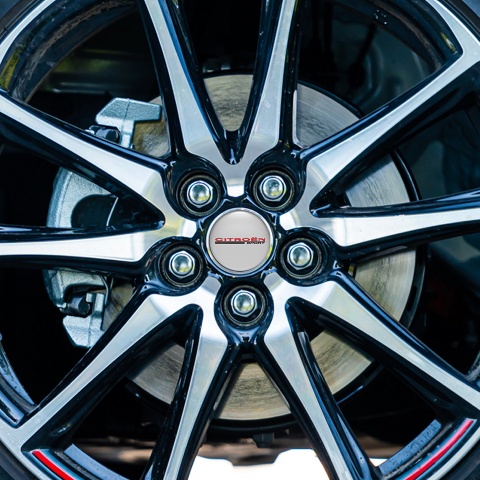 Citroen Emblems for Center Wheel Caps Grey Red Sport Design