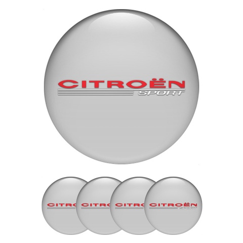 Citroen Sport Emblem for Wheel Center Caps Grey White Motif