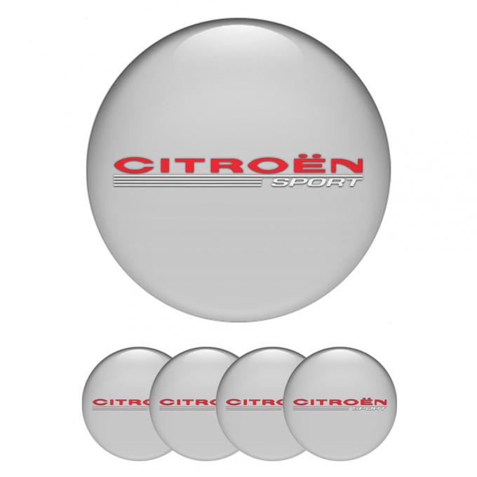 Citroen Sport Emblem for Wheel Center Caps Grey White Motif