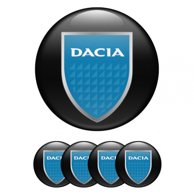 Dacia Emblems for Center Wheel Caps Black Glacial Shield