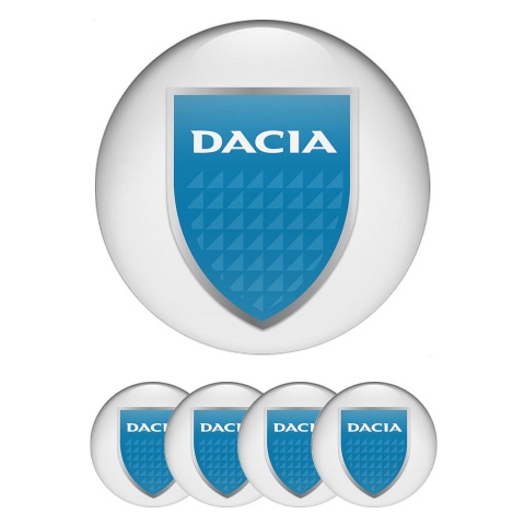 Dacia Wheel Stickers for Center Caps White Glacial Shield
