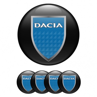 Dacia Emblem for Wheel Center Caps Black Ice Blue Shield