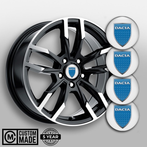 Dacia Emblem for Center Wheel Caps White Ice Blue Shield