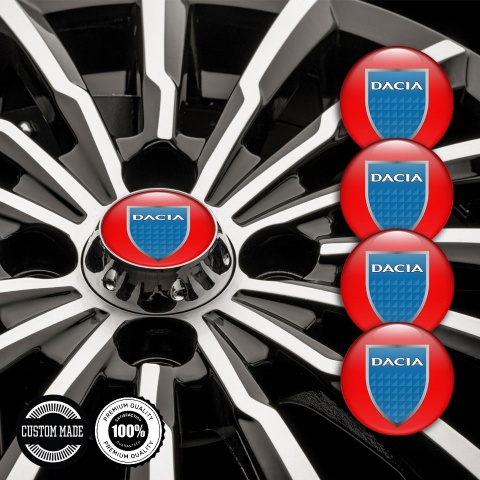 Dacia Center Wheel Caps Stickers Red Ice Blue Shield