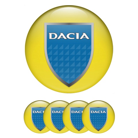 Dacia Emblems for Center Wheel Caps Yellow Ice Blue Shield