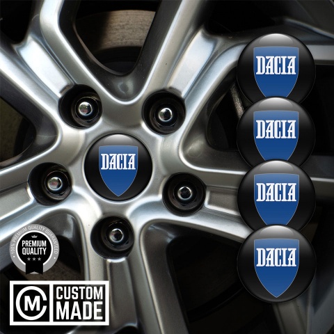 Dacia Wheel Emblem for Center Caps Black Blue Crest