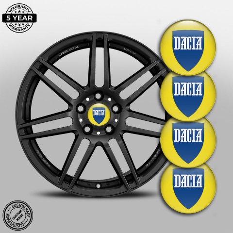 Dacia Emblem for Center Wheel Caps Yellow Blue Crest