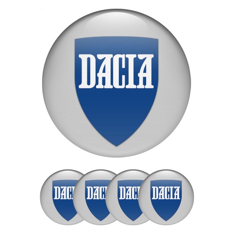 Dacia Center Wheel Caps Stickers Grey Blue Crest