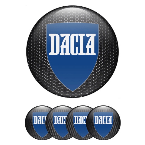 Dacia Domed Stickers for Wheel Center Caps Dark Grate Blue Crest