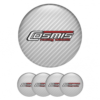 Cosmis Stickers for Wheels Center Caps White Carbon Edition