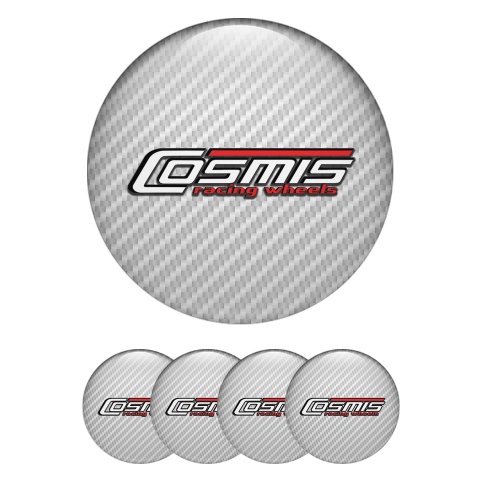 Cosmis Stickers for Wheels Center Caps White Carbon Edition