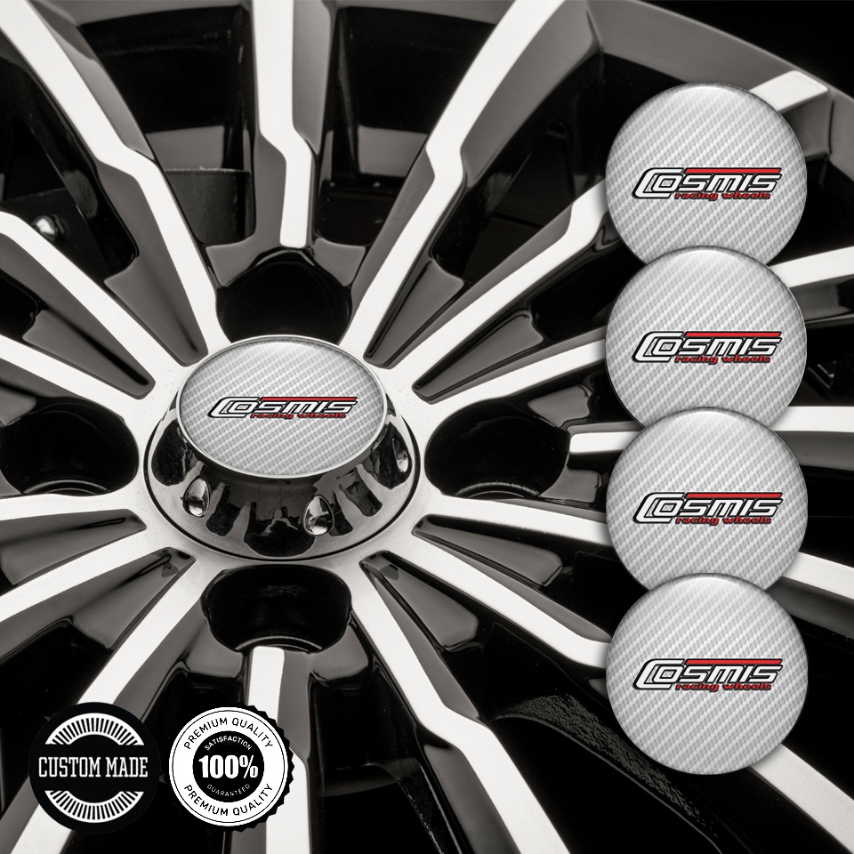 Cosmis Stickers for Wheels Center Caps White Carbon Edition | Wheel ...