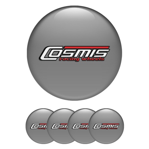 Cosmis Domed Stickers for Wheel Center Caps Dark Grey Edition