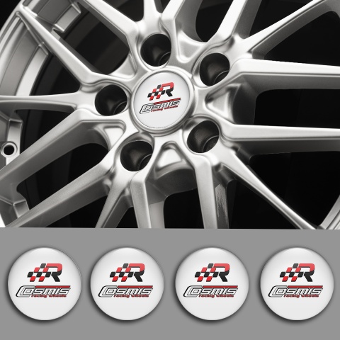 Cosmis Emblem for Wheel Center Caps White Racing Design