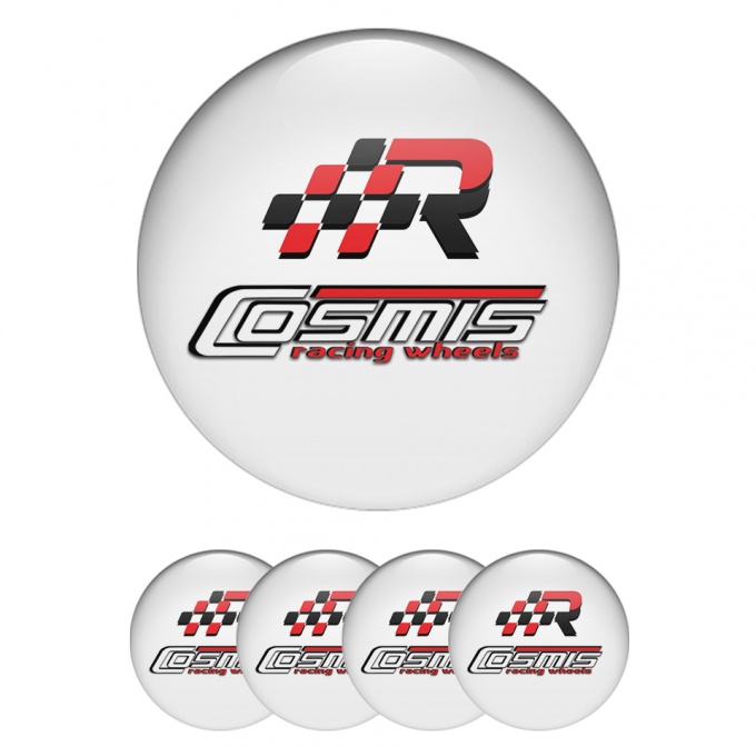 Cosmis Emblem for Wheel Center Caps White Racing Design