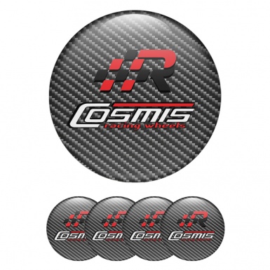 Cosmis Wheel Stickers for Center Caps Dark Carbon Racing Design