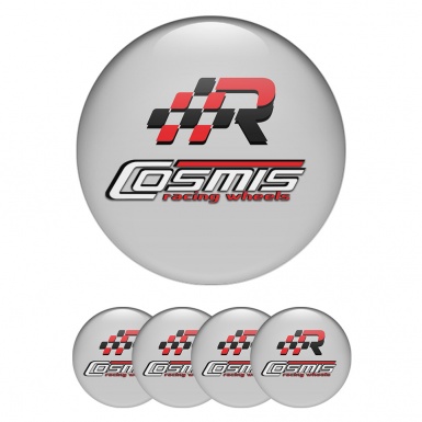 Cosmis Silicone Stickers for Center Wheel Caps Grey Racing Design