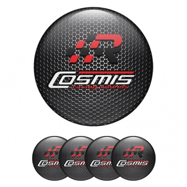 Cosmis Center Caps Wheel Emblem Dark Mesh Racing Design