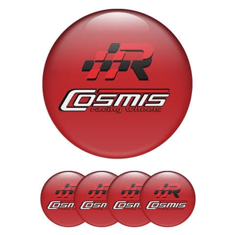 Cosmis Wheel Emblem for Center Caps Red Racing Design
